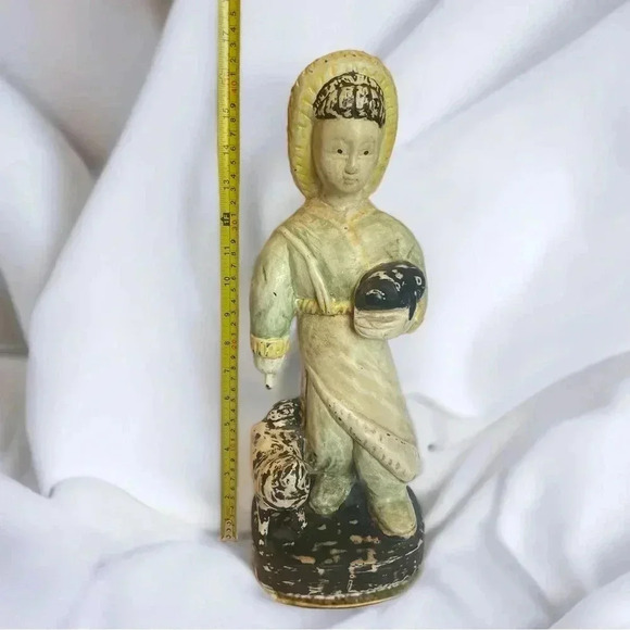 Vintage Japanese Hand Carved Wooden Figurine - Picture 2 of 5